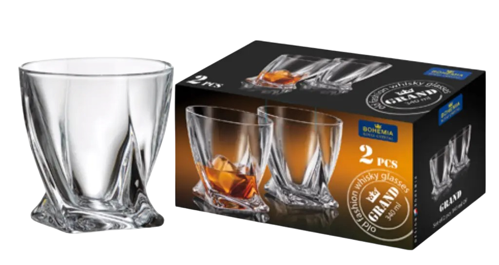 ClassWine Crystal Bohemia Box of 2 Whisky Glasses 34cl