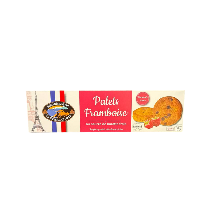Biscuiterie De La Pointe Du Raz & Raspberry Palets 80g