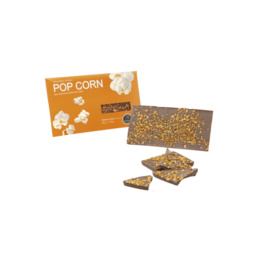 Bodrato Frutta & Spezie Milk Chocolate Pop Corn 50g