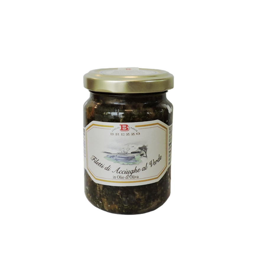 Brezzo Anchovy Fillets in Green Sauce 156g.
