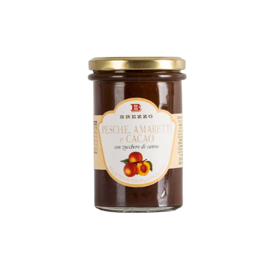 Brezzo Jams With Cane Sugar Peach Macaroons and Cocoa 350g.