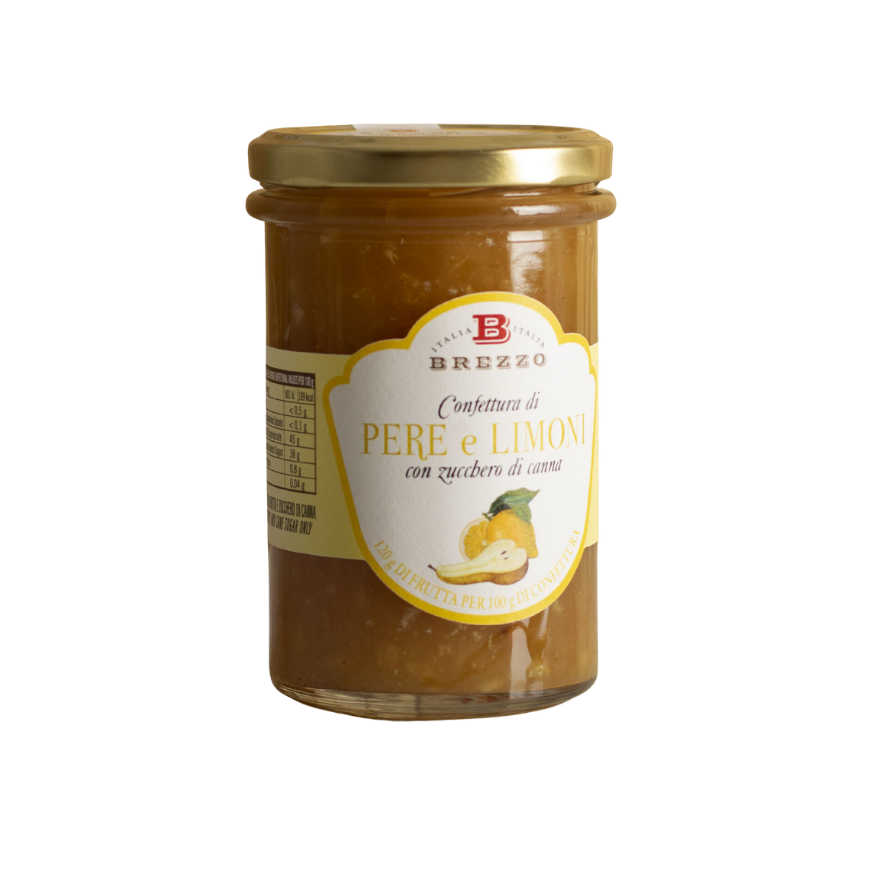 Brezzo Jams With Cane Sugar Pears and Lemon 350g.