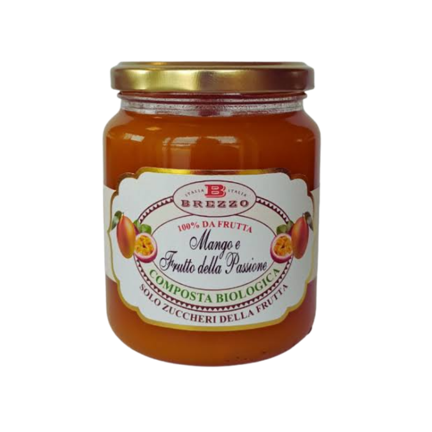 Brezzo Organic Compotes Mango and Passion Fruit 390g.