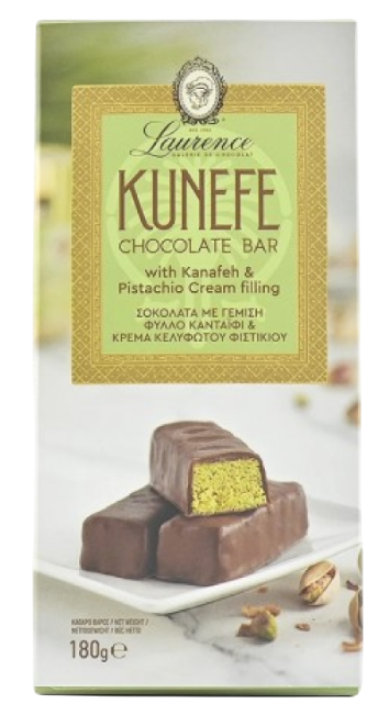 Laurence Kunefe Chocolate with Kanafeh & Pistachio Cream filling 180g