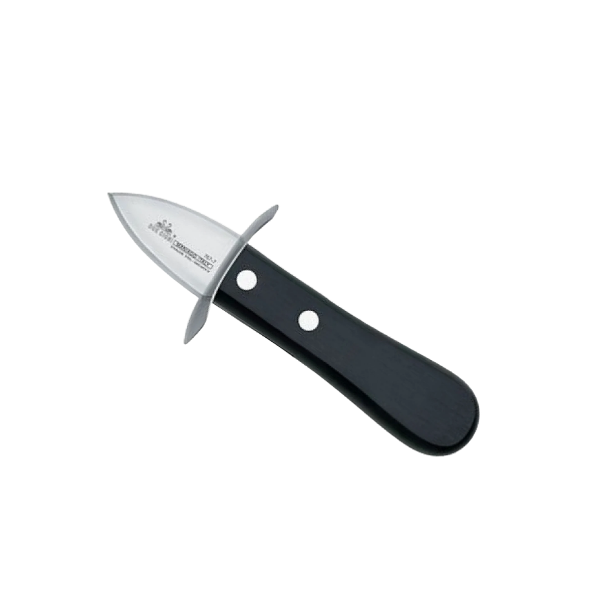 Due Cigni Oyster Knife Black Handle with Guard 5cm