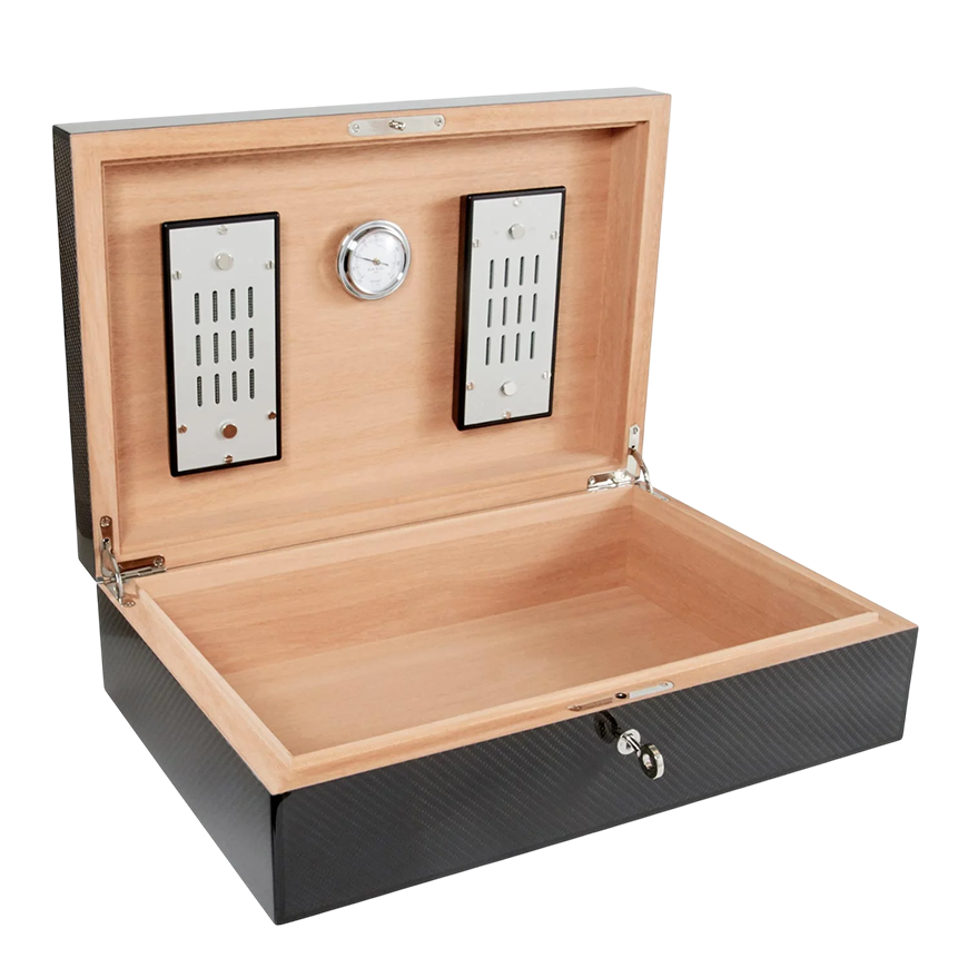 Elie Bleu Wooden Humidor Carbon For 110 Cigar