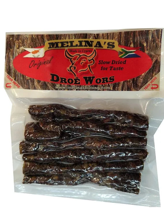 Melina's Biltong Original Droe Wors Snack Pack