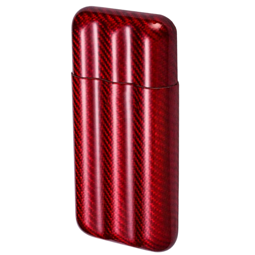 Cigar Case Carbon Red for 3pcs