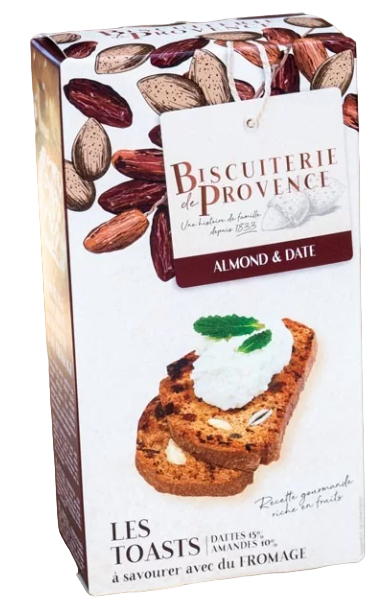 Biscuiterie de Provence Les Toasts a Fromage Amande & Datte 120g