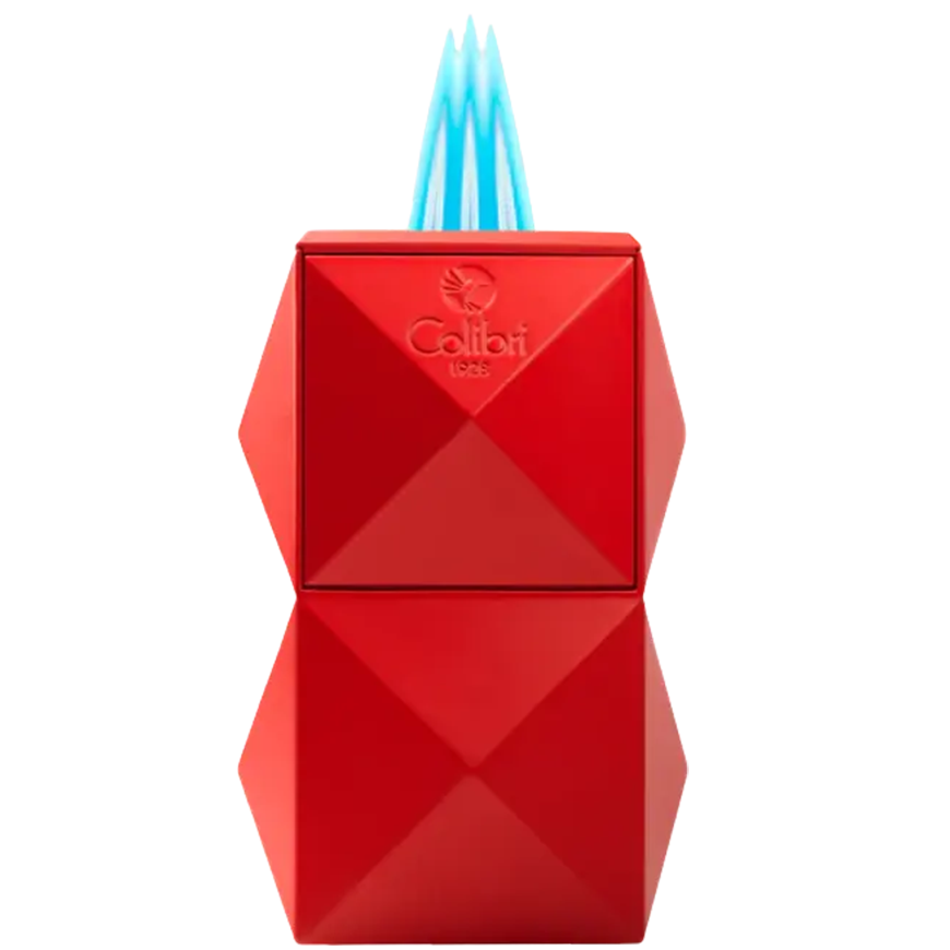 Colibri Quasar Table Black + Red Triple Flame Lighter