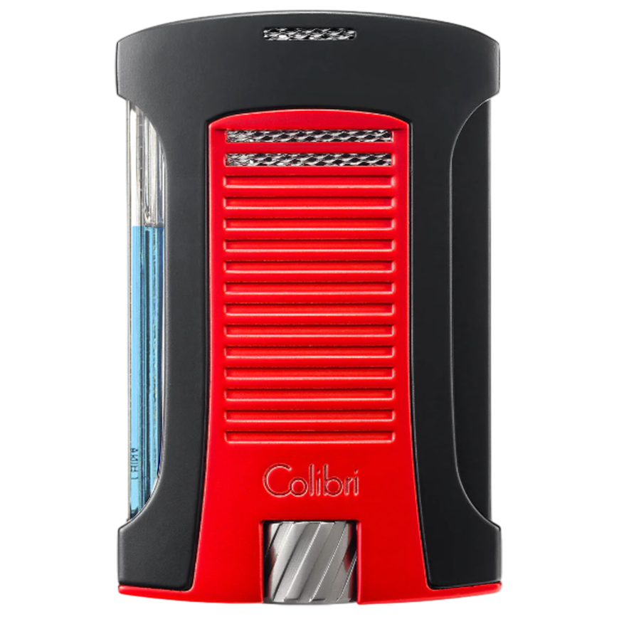 Colibri Daytona Black + Red Single Jet Lighter