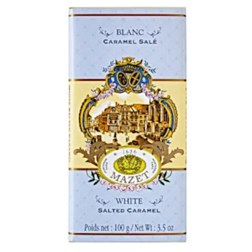 MAZET Tablettes Chocolat Blanc Caramel Sale 100g