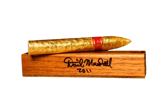 Daniel Marshall 24kt Golden Torpedo Cigar Individual In Wood BOX