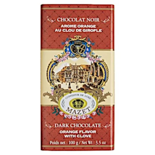 MAZET Tablettes Chocolat Noir Orange/Girofle 100g