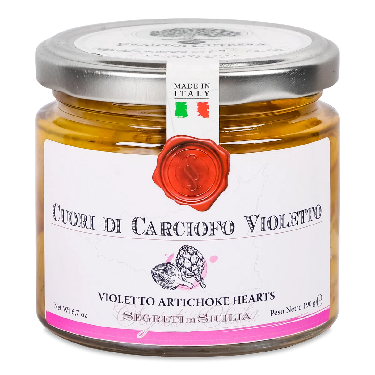 Frantoi Cutrera Vasetto Cuori Di Carciofo Violetto In Oio E.V.Di Oliva 190g