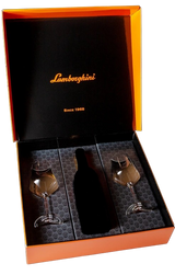 Lamborghini Wine Arancio Box with Glasses