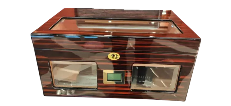 Humidor Large with Glass Window Cherry Wood