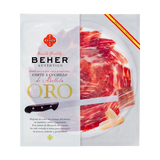 Beher Acorn Fed 100% ORO Iberian Ham Knife Sliced 90g Plate