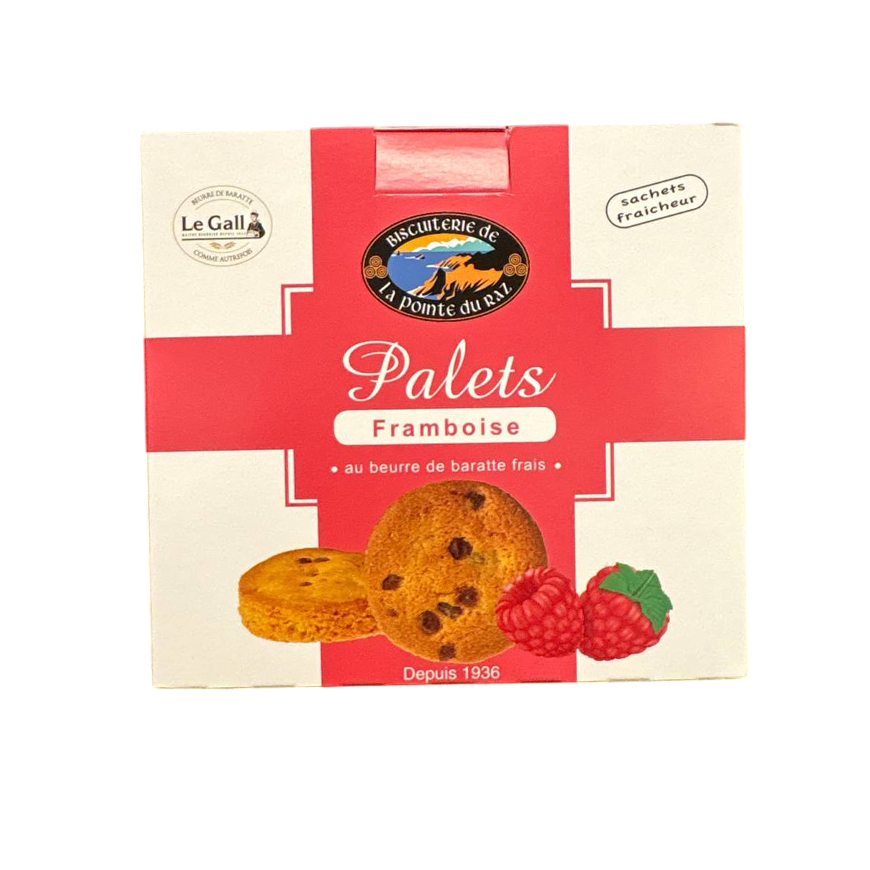 Biscuiterie De La Pointe Du Raz & Raspberry Palets 400g