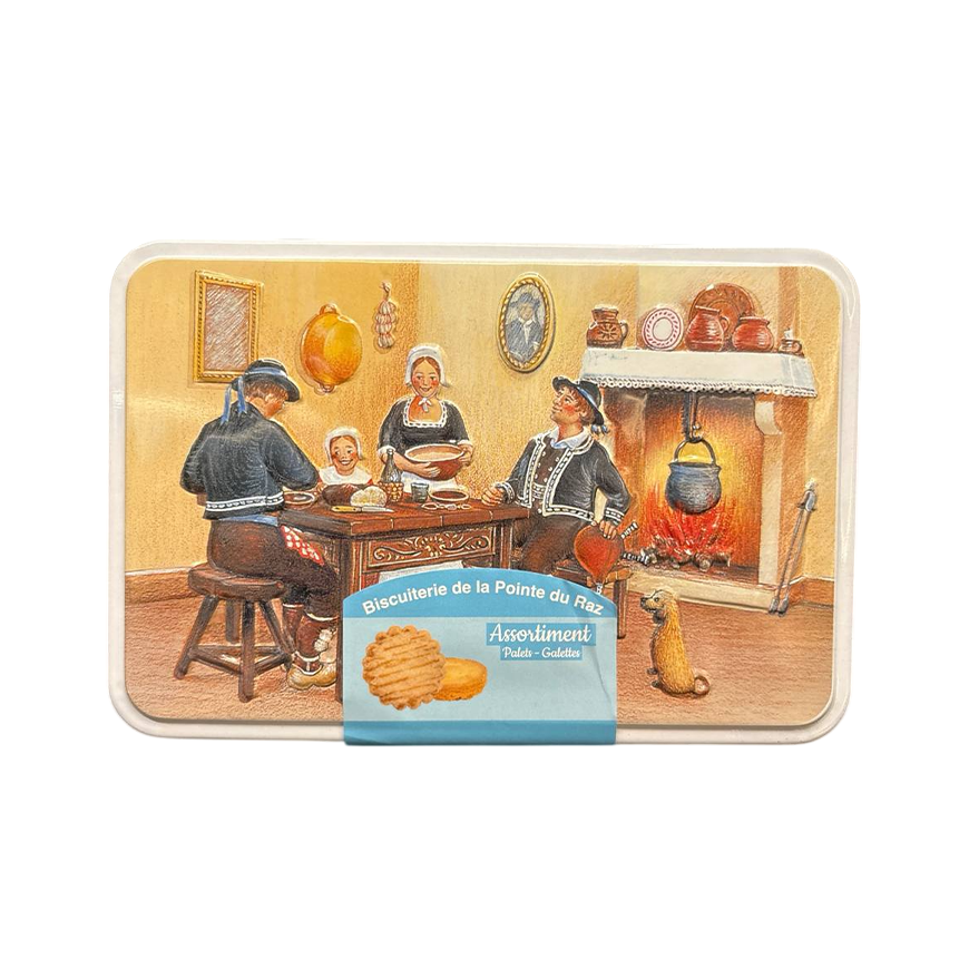 Biscuiterie De La Pointe Du Raz & Palets and Gallets Assortiment Metal Box Breton Interior 280g