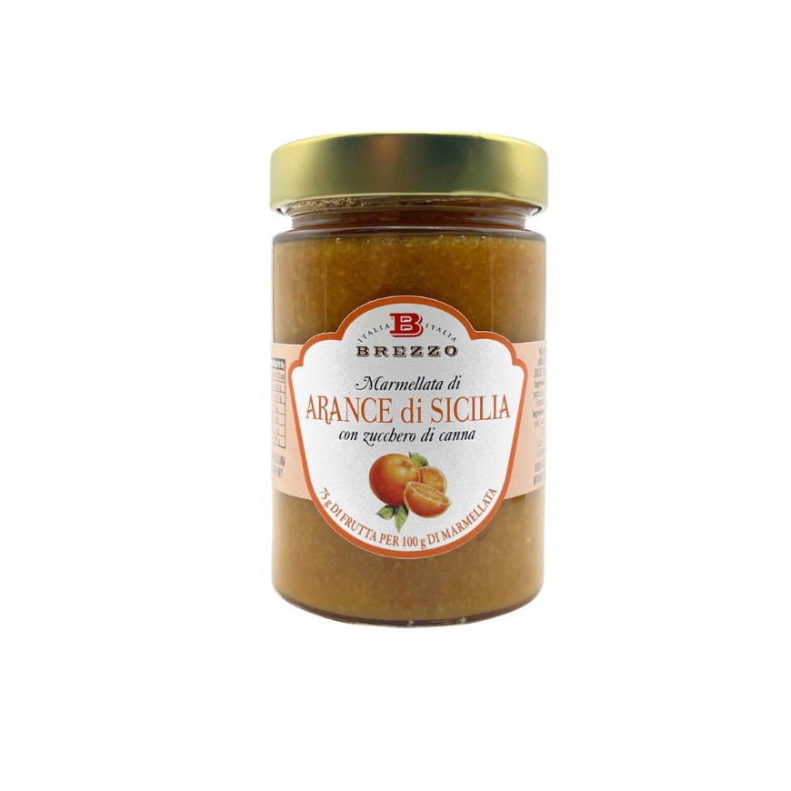 Brezzo Jams With Cane Sugar Orange from Sicily 350g.