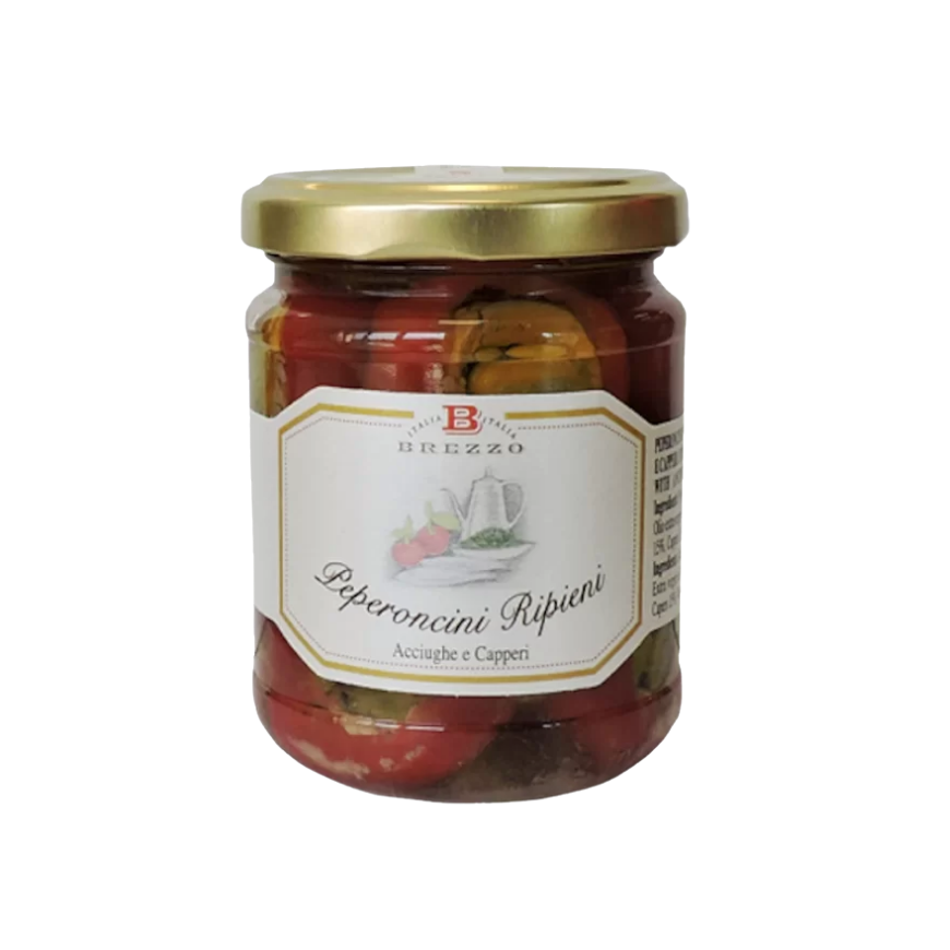 Brezzo Stuffed Small Peppers With Capers and Anchovies 180g.