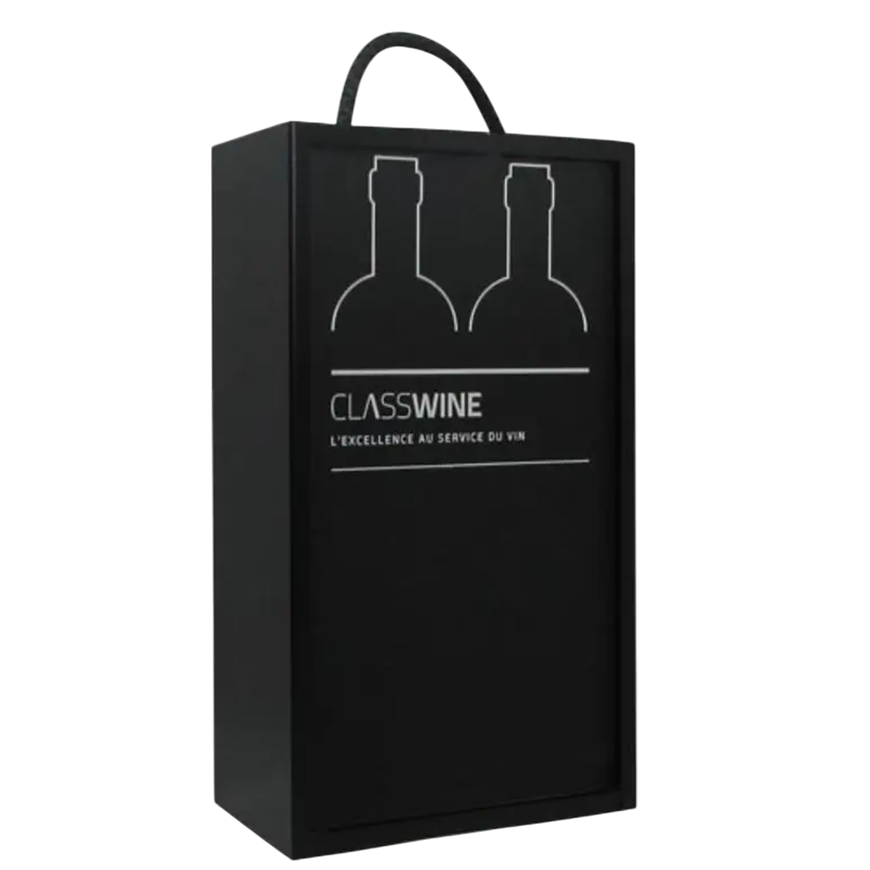 ClassWine Black Wooden Case for 2 Bottles