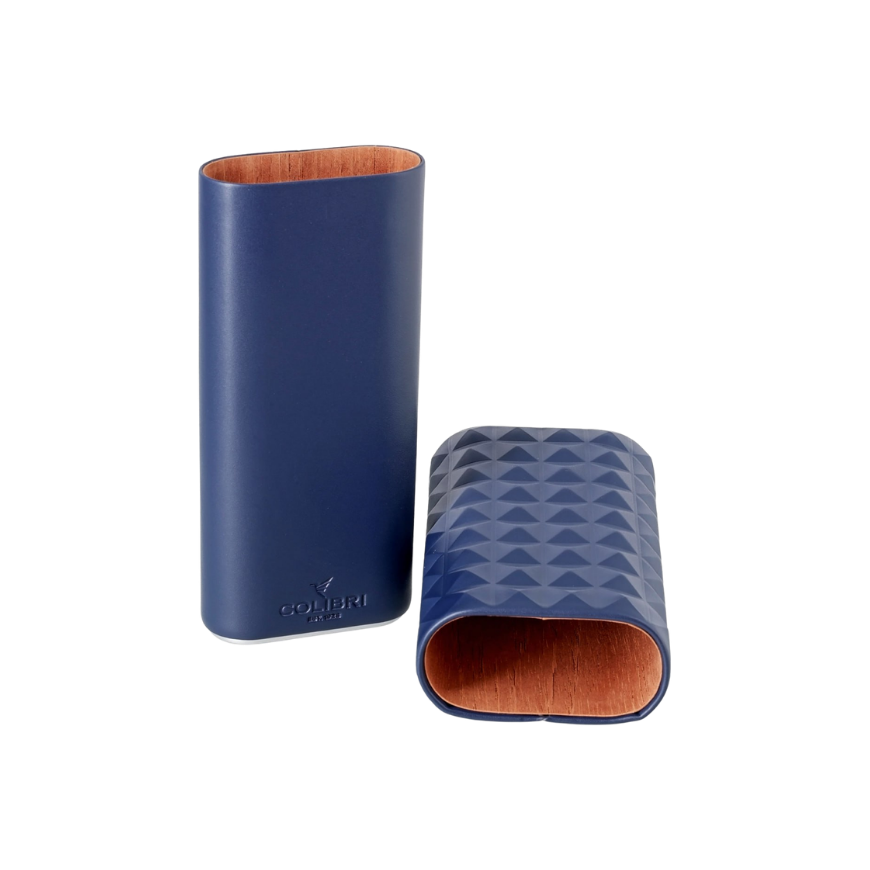 Colibri Cigar Case Quasar 3 Fingers Navy Crome