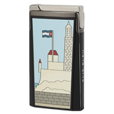 Elie Bleu Cigar Jet Flame Lighter "Casa Cubana" Black Laquer