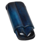 Elie Bleu Blue Leather Case for 2 Cigars