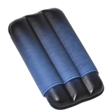 Elie Bleu Blue Leather Case for 3 Cigars