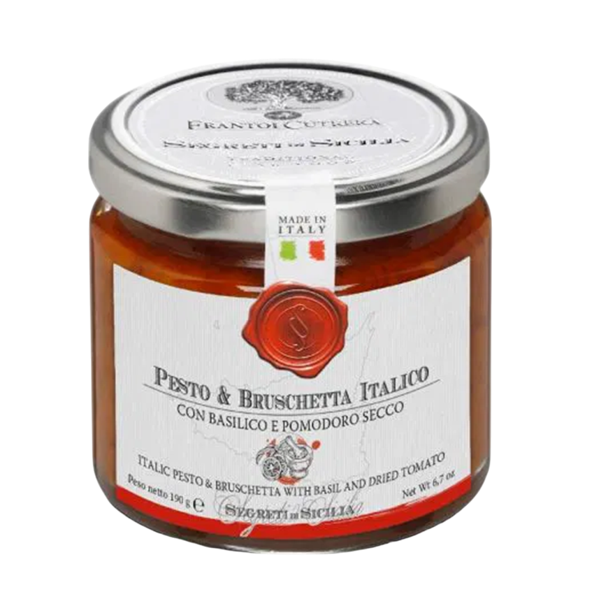 Frantoi Cutrera Vasetto Pesto & Bruschetta Italico Con Basilico E Pomodoro Secco 190g