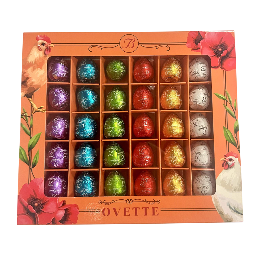 Bodrato Box Assorted Foil Coated 30 Eggs Easter 380g