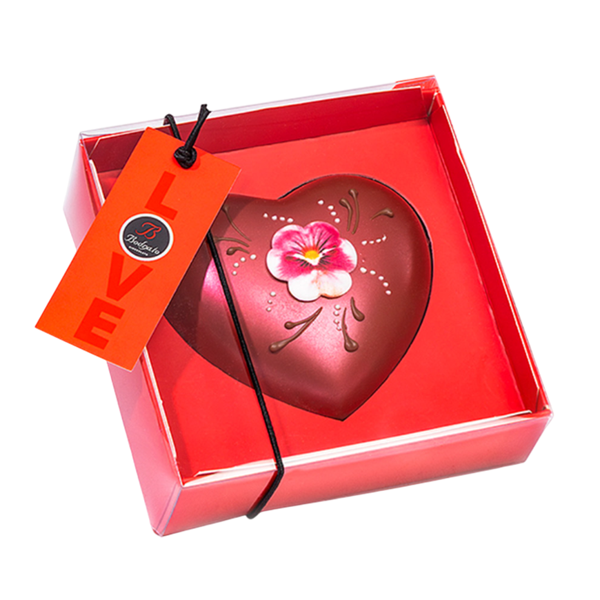 Bodrato Milk Chocolate Heart Glitter 80gr
