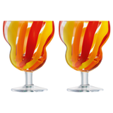 LSA Folk Water/Wine Glass 230ml Orange/Red/Yellow Set of 2