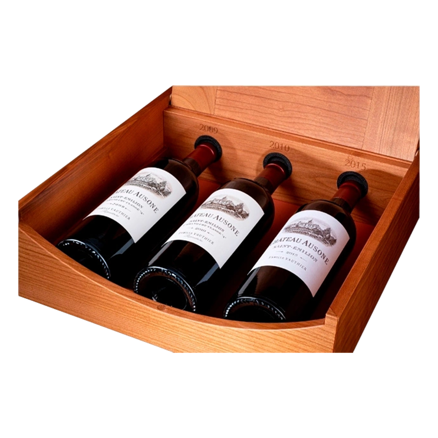 Chateau Ausone 1er Grand Cru Classe A Collection Case 2009, 2010, 2015 75cl x 3 wooden box