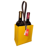 Bandit Manchot Leather Wine Bag for 2 Bottles Yellow