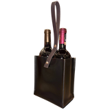 Bandit Manchot Leather Wine Bag for 2 Bottles Black
