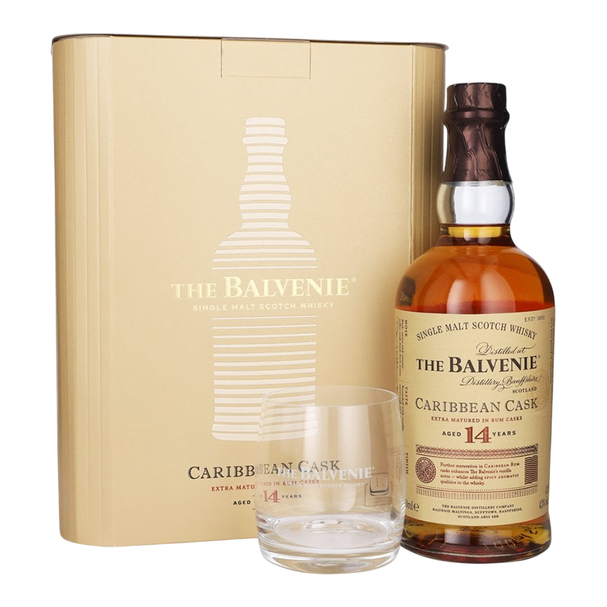 The Balvenie 14 Y.O. Caribbean Cask With Glass 70cl
