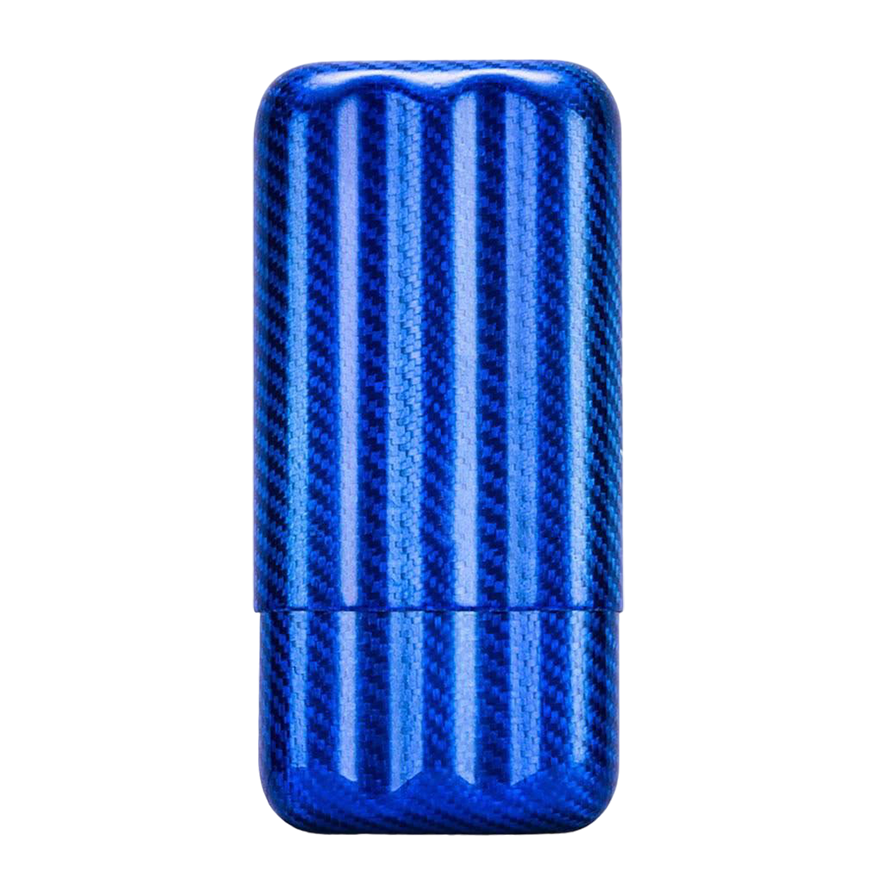 Cigar Case Carbon Blue for 3pcs