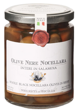 Frantoi Cutrera Vaso Olive Nere Intere Nocellara In Salamoia Net Weight 220g