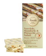 Venchi White Chocolate Bar with Salted Nuts 100g