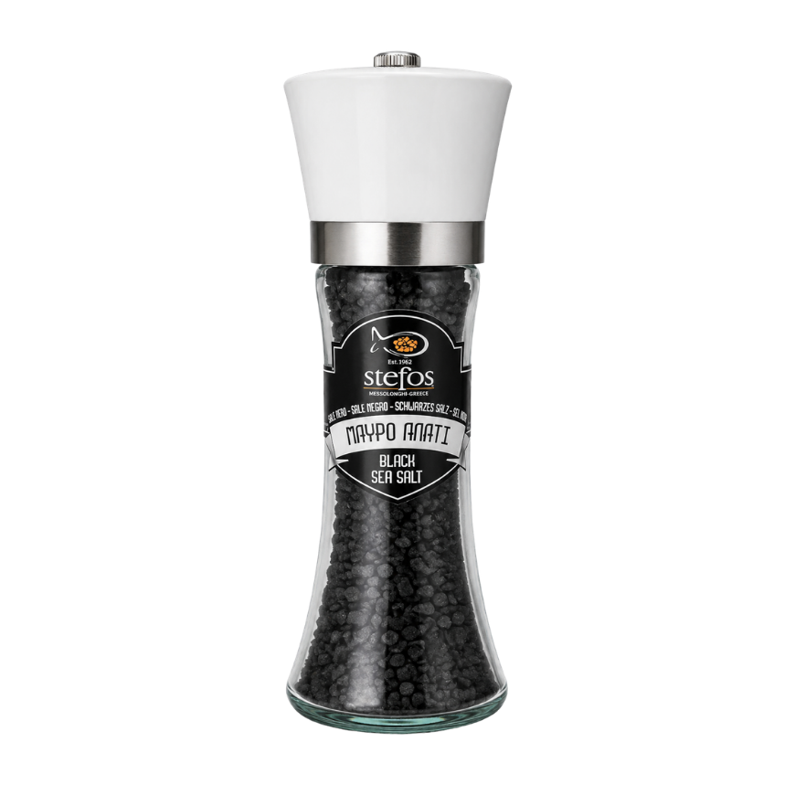 Stefos Bottarga Black Salt in Premium Grinder 200g