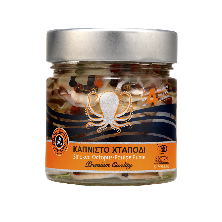 Stefos Bottarga Smoked Octopus Carpaccio in Sunflower Oil 100g