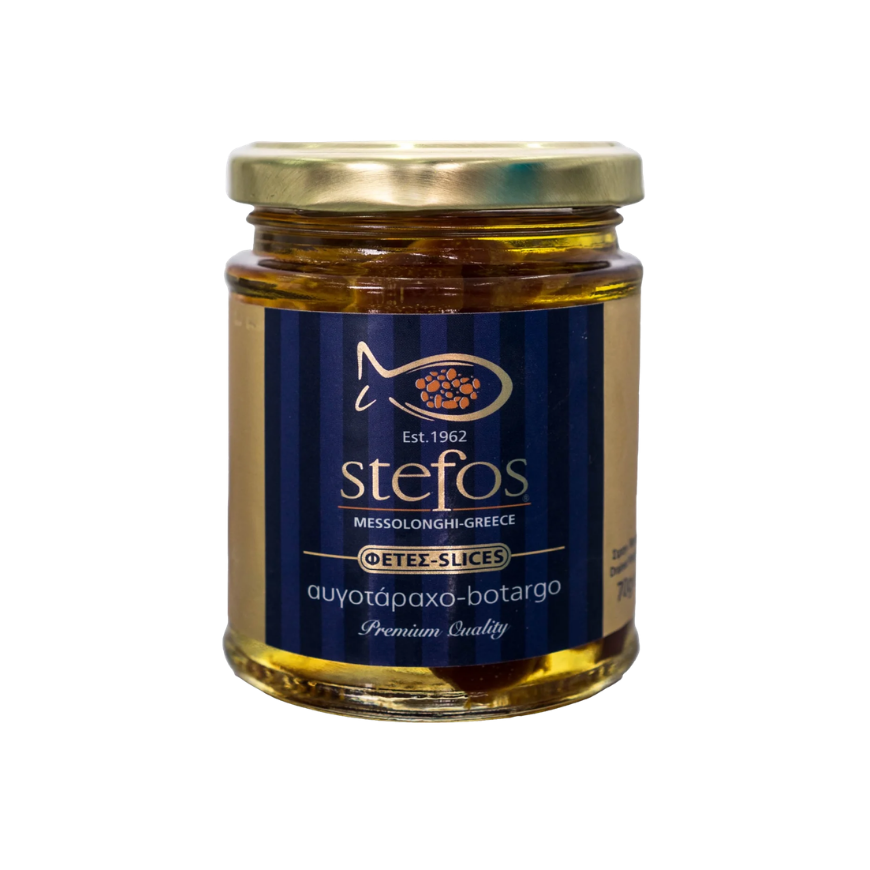 Stefos Bottarga Traditional Bottarga Slices in Sunflower Oil 70g