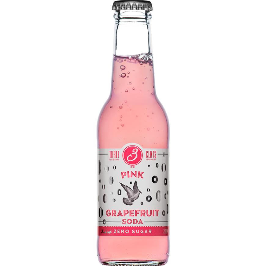 Three Cents Pink Grapefruit Soda Zero Sugar 20cl