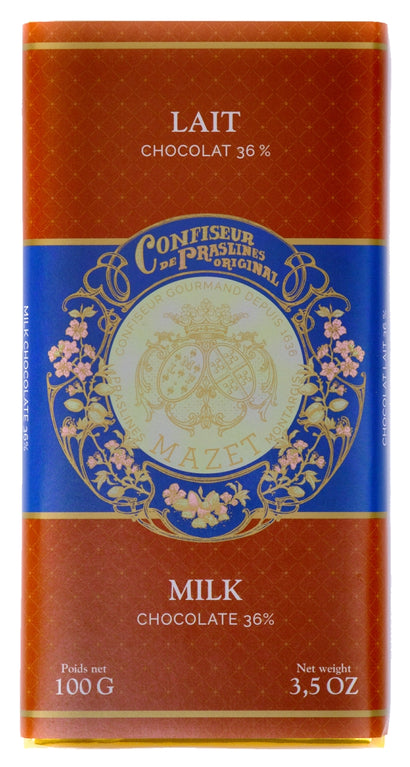MAZET Tablettes Chocolat Lait 100g