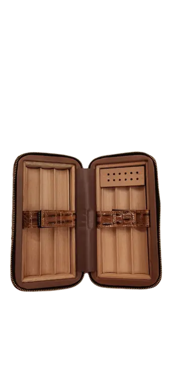 Travel Leather Brown Humidor