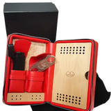 Sikarlan Travel Humidor & Cutter+Lighter Leather Black