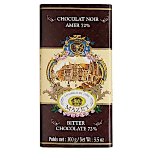 MAZET Tablettes Chocolat Noir 72% 100g